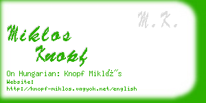 miklos knopf business card